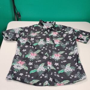 Eighth Avenue Men's Floral Short Sleeve Button Up Shirt Size XL